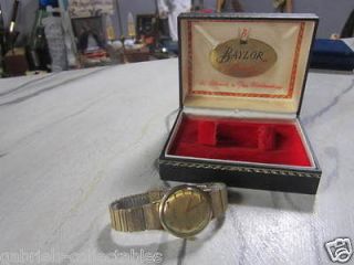 In Box Vintage Baylor Automatic Mens Swiss Made 10K Gold Filled Wrist