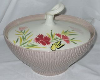 1950s RED WING Anniversary PINK SPICE Lavender Covered Casserole