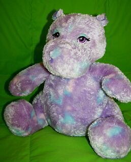 Build A Bear Workshop stuffed animal plush Purple & Blue Hippo