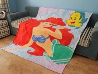 Ariel The Little Mermaid Disney Fleece Throw Blanket Bed Queen Size