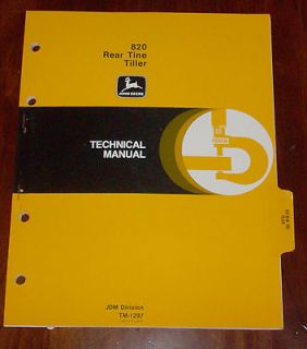 John Deere 820 Rear Tine Tiller Technical Manual TM1297