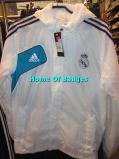 REAL MADRID 2012 13 SOCCER FOOTBALL TRAINING ALL WEATHER JACKET WHITE