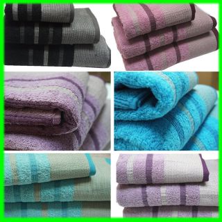 Cotton Towels Luxury 600 gsm Stripe Pintuck Hand Bath Towel Sheet