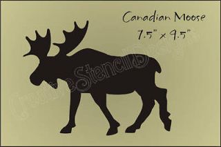 Rustic STENCIL 7.5 Canadian Moose Mountain Lodge Cabin Decor
