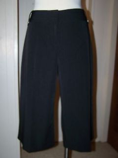 Studio 1940 Petites Womens Dress Gauchos Pants Size 12P Black Stretch