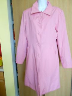 LONDON Pink Raincoat Trenchcoat Long Coat Spring, Fall, Summer Medium