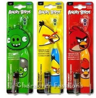 ANGRY BIRDS Battery Toothbrush Child Kid RED YELLOW BIRD PIG Soft
