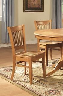 SET OF 2 VANCOUVER KITCHEN DINING CHAIRS WITH PLAIN WOOD SEAT IN OAK