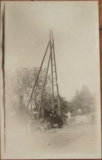 1915 AZO Realphoto Postcard Oil Well / Drill / Rig / Field