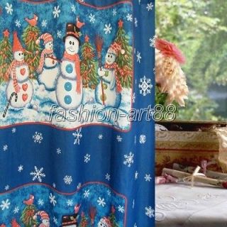 Fashion Christmas Snowman Picture Bathroom Fabric Beautiful Shower