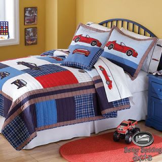 Kid Red Car Quilt Bed In A Bag Bedding Set For Twin Full Queen Size