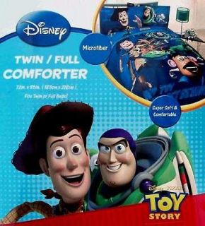 TOY STORY BLUE TWIN COMFORTER SHEETS DRAPES 5PC BEDDING SET NEW