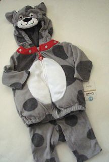 NWT Carters Dog Costume 2 Pc Zip Fleece Hooded Halloween Dress Up