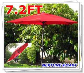 FT Red Aluminium Patio Market Beach Umbrella Crank & Tilt UMB03 NIB