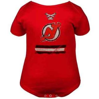 Old Time Hockey New Jersey Devils Infant Beeler Team Creeper   Red