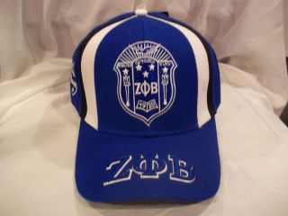 ZETA PHI BETA EST. 1920 COLLEGE FRAT BALL CAP HAT IN BLUE WHITE