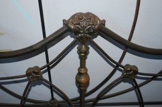 Antique Iron and Brass Bed Frame. French.