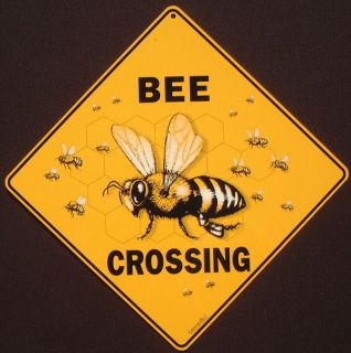 BEE crossing Sign print decor art hive apiary honey