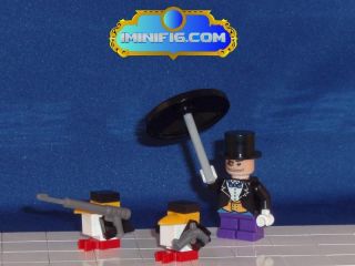 Custom LEGO Batman minifig penguin with 2 robots #02eA