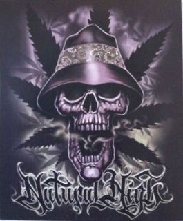 High Pachuco Marijuana Leaf Skull Raschel Plush Mink Blanket Queen