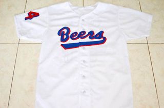JOE COOP COOPER #44 BASEketball BEERS MOVIE BUTTON DOWN JERSEY WHITE