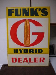 Funks G Hybrids, Funk Seeds, 28x20 NEW, LARGE, METAL DEALER SIGN 20