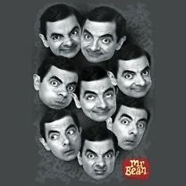Licensed Mr. Bean Many Facial Expressions of Bean Tee Shirt Adult