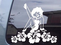 Betty Boop Hibiscus Hawaii Aloha Vinyl Decal Sticker