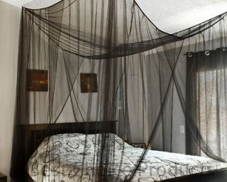 Bed Netting Mosquito Net Black Four Corner Canopy Queen King Bedding