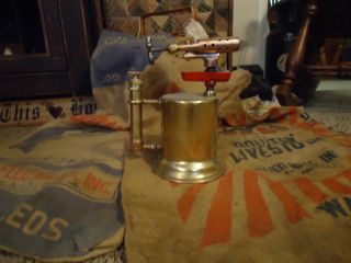 ANTIQUE VINTAGE 1920s Otto Bern Blow torch * Polished Brass *
