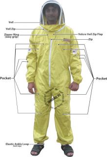 Yellow Bee Keepers, Pest Control, Protective Bee Keeping Suits w/ FREE
