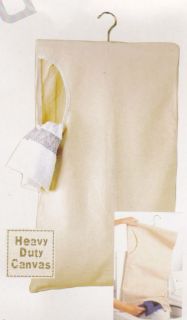Canvas Hanging Laundry Hamper with Wood Hanger