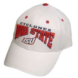 NCAA IOWA STATE CYCLONES ISU CAP HAT WHITE RED