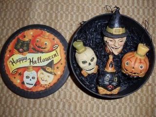 Bethany Lowe Boxed Set 4 Halloween Ornaments Greg Guedel NEW