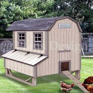 x6 Gambrel / Barn Chicken House / Coop Plans, 90506B