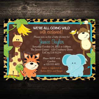 Wild Leopard Print Jungle Safari Friends Baby Shower or Birthday