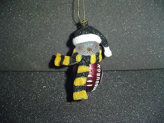Pittsburgh Steelers Holiday CHRISTMAS Tree Snowman w scaf Ornament