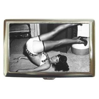 BETTIE PAGE SEXY ON HER BACK Cigarette Money Case ID Holder or Wallet