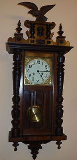 listed Fredrich Mauthe black forest Germany wall clock at 1900