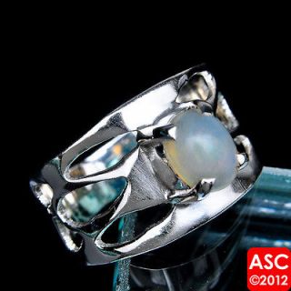 NATURAL ETHIOPIAN OPAL 925 STERLING SILVER RING SIZE 8 1/4 JEWELRY