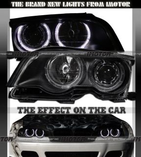 E46 3 Series 2DR Coupe Dual Halo Projector Black Headlights Lamps New
