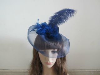 Lady Veil Mini Top Hat Feather Wedding Headdress Millinery Fascinator