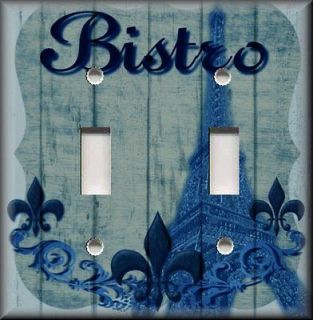 Light Switch Plate Cover   French Bistro   Blue   Kitchen Decor   Cafe