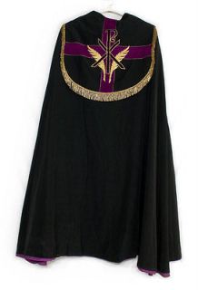 BLACK COPE Catholic Priest Vestments Bishop Clergy All Souls Day