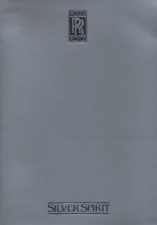 1982 Rolls Royce Silver Spirit Sales Brochure Book