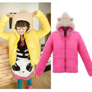 Cute Winter Cartoon Bear Hooded Coat Jacket Outerwear Blazer Womens