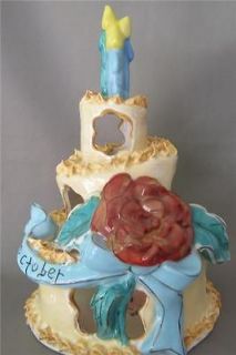 LARGE Blue Sky Clayworks Heather Goldminc OCTOBER Birthday Cake