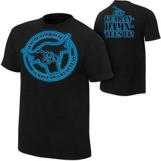 The Rock Seal of Approval Blue Logo WWE Authentic T shirt