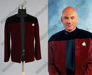 Star Trek Picard Black Red Velvet Jacket Costume