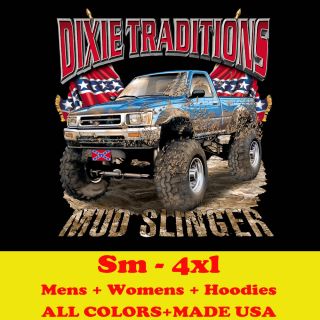 DIXIE MUD SLINGER funny humor confederate south truck womens mens t